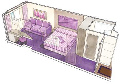 Only available with the Bella, Fantastica, Wellness and Aurea Experiences. 183 sq. ft. approx.