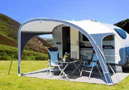 awning Front panels and right panel can be zipped out Roof: Ten Cate All