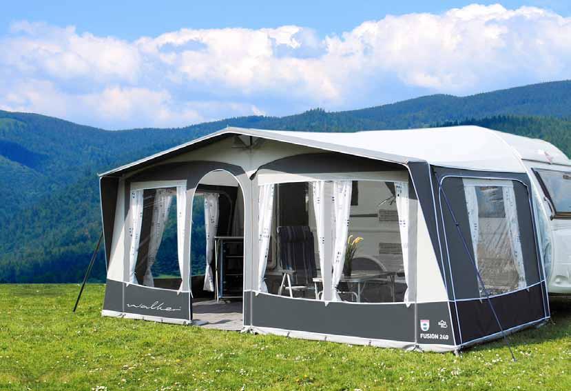 Fusion 240 Castel front suncanopy / Plus-package Patio front suncanopy Sidewalls for Castel/Patio in colour Fusion; with window (awning: 2-straps; Castel/Patio: 3-straps) Jolax awning carpet -