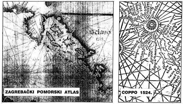 19 Slika 6/2: Izrezi Istre iz srednjeveških pomorskih kart: Carte Pisane s konca13. stol.