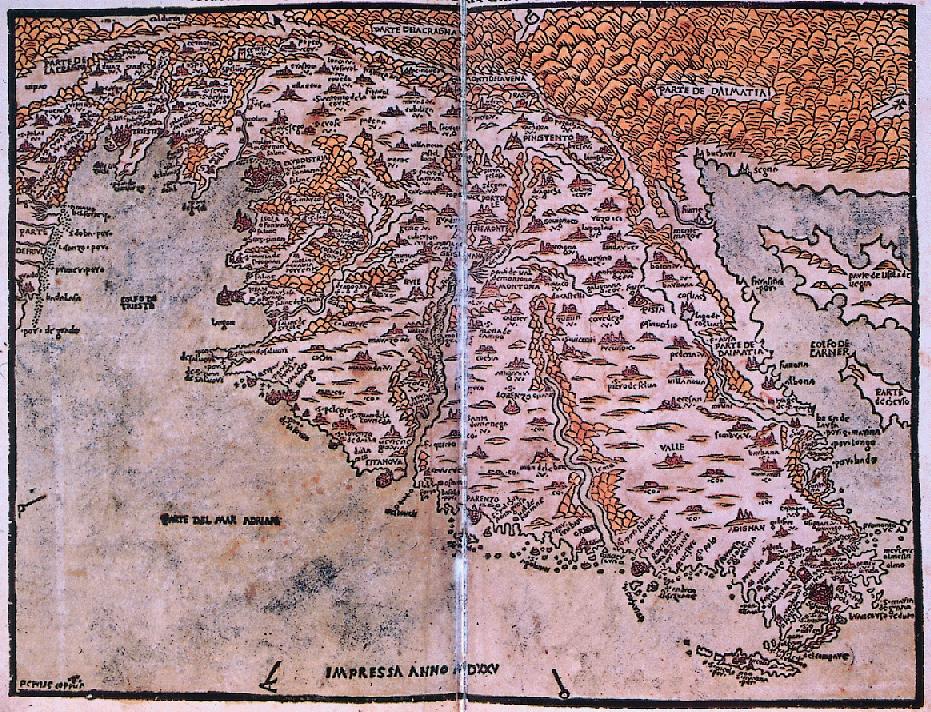 Sošić, A. 2012. Kartografija Istre s posebnim poudarkom na razvoju kartografskega izražanja. 37 Slika 15: Pietro Coppo - karta Istre iz l.