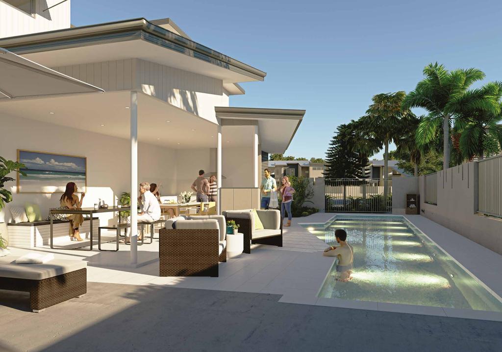 The central pool is a beautiful communal space to share with friends and family.