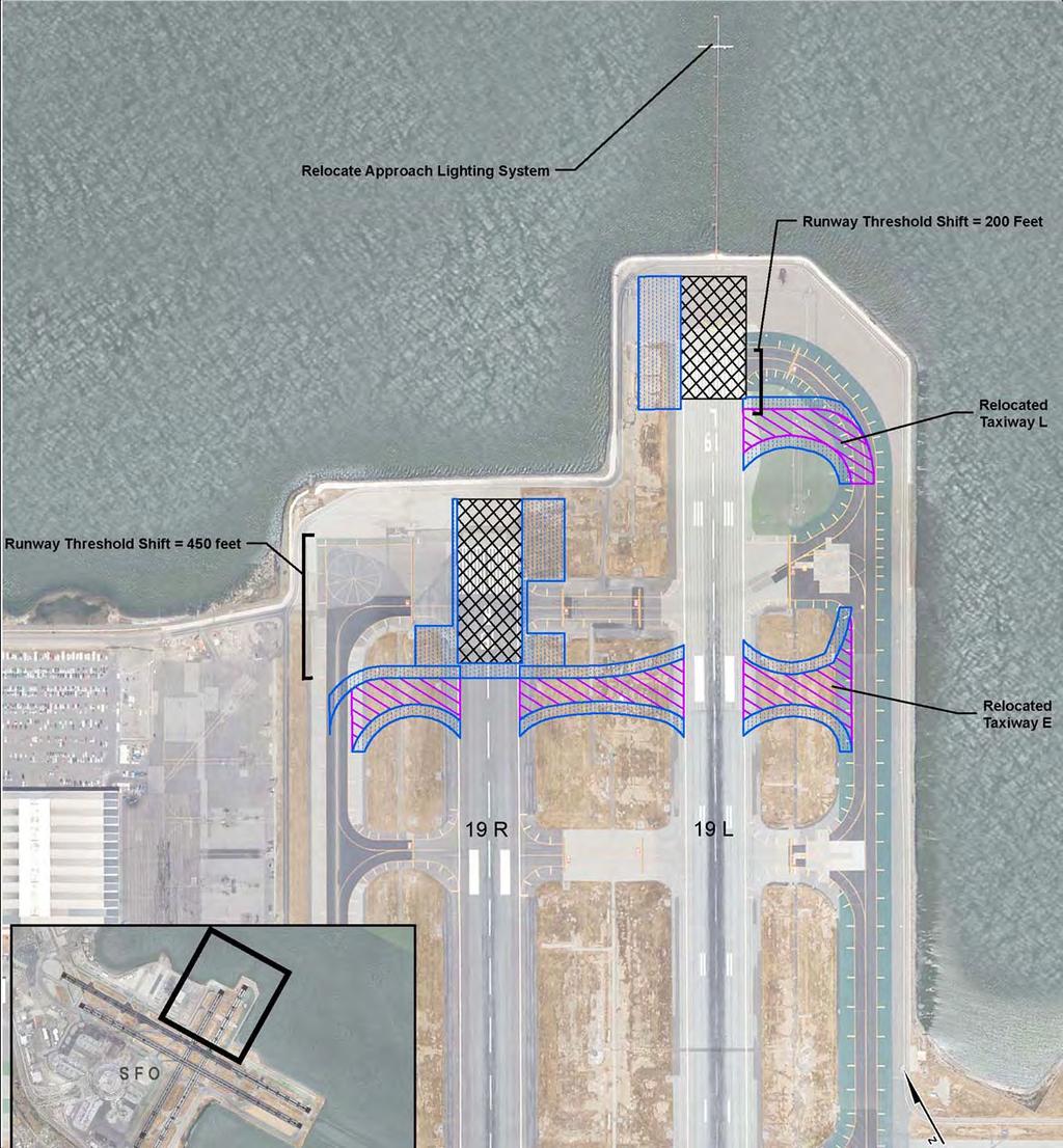 Realign taxiways. Demolish existing runway ends and taxiways.