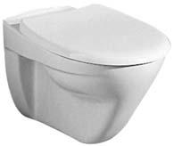 Wash-down WC, 6 l, wall hung, EN 997, EN 38, for concealed cistern or concealed pressure flush Model no.