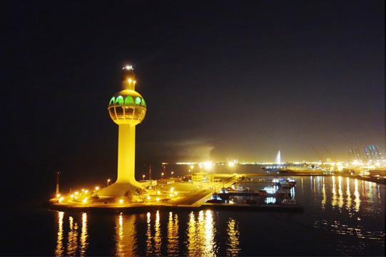 Entering into the port of Jeddah very close to the