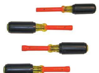 SCREWDRIVERS & NUTDRIVERS insulated nutdrivers WITH CUSHION GRIP All Salisbury Insulated Nutdrivers are two color insulated for added safety.