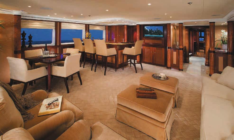 200 ON BOARD The elegant skylounge is likely to become a favorite relaxation area impossible to overlook the yacht s elegance.