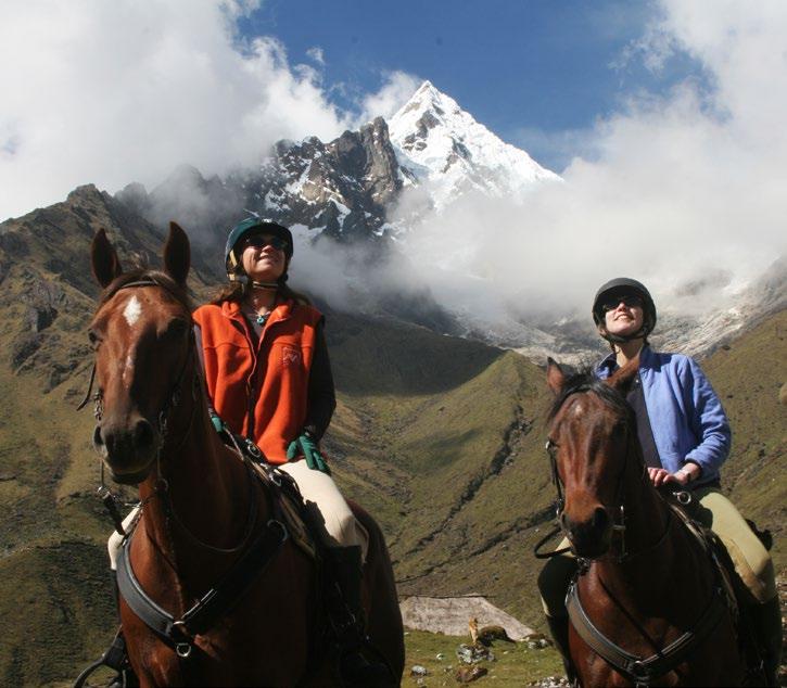 Equestrian adventure LODGE-TO-LODGE EQUESTRIAN ADVENTURE The lodge-to-lodge equestrian adventure is a five-day ride amidst snowcapped Andean peaks, through verdant cloud forests and along pristine