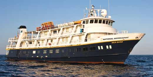 National Geographic Sea Bird & National Geographic Sea Lion Capacity: 62 guests in 31 outside cabins. Registry: United States. Overall length: 152 feet.