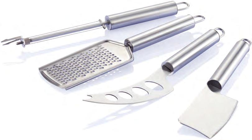 541 4 pcs cheese set ø 100 mm. All in one stainless steel cheese gift set.