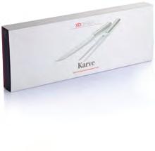 Karve is a stainless steel carving set with a knife and fork