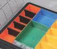 The bins are also ideal for use in service & technicians cases of the AluPlus Service D range, in multi-purpose tote trays/ carpenters trays McPlus Carry 40, or for customised compartmentation and