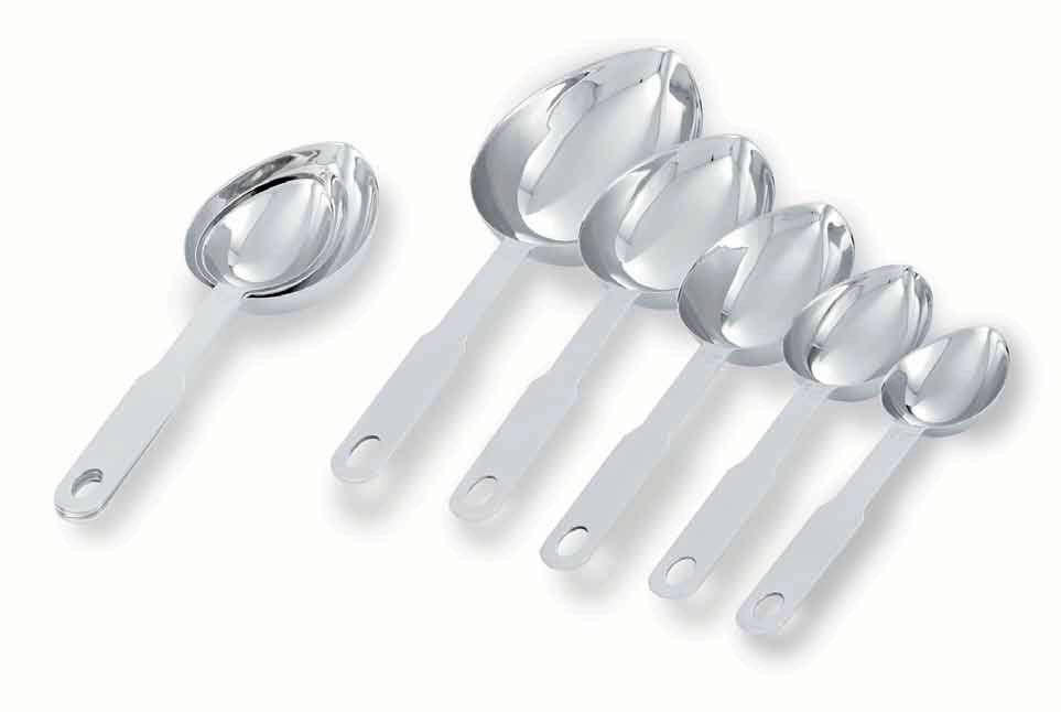 Kitchen Essentials The Vollrath Company, LLC Long Handled Measuring Spoons 14" long handled spoons designed for commercial size spice jars Seamless construction for greater durability and easy