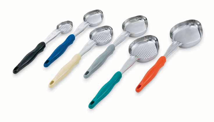 Kitchen Essentials The Vollrath Company, LLC Product Specifications: One-Piece Round and Oval Spoodle Utensil Spoodle to be constructed of 20 gauge stainless steel with nylon ergonomic handle.
