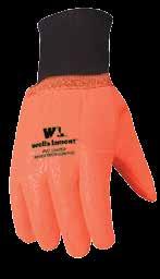 X-LARGE 07245-1 LINED HI VIZ PVC Orange PVC with cotton fleece lining over