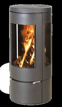 The three glass panels enable you to enjoy the dancing flames and the