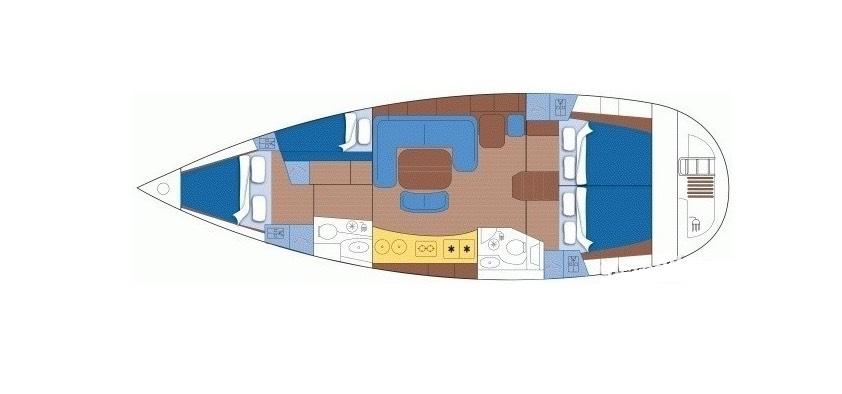 Dinghy with engine. Complete cooking equipment, with stoves, oven, fridge and cutlery.