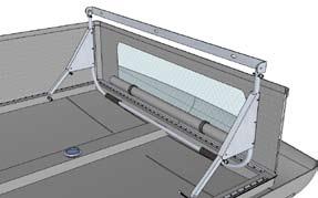 Undo the Velcro and position the lifting bar to the raised roof position.