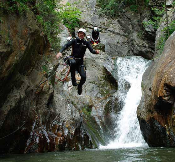 Gorges and alpine rivers offering several difficulty levels provide