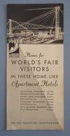 Lot # 157 - Folder "Homes for World's Fair Visitors in these home-like Apartment Hotels". The four apartment hotels are listed on the front with "On the Beautiful Northshore".