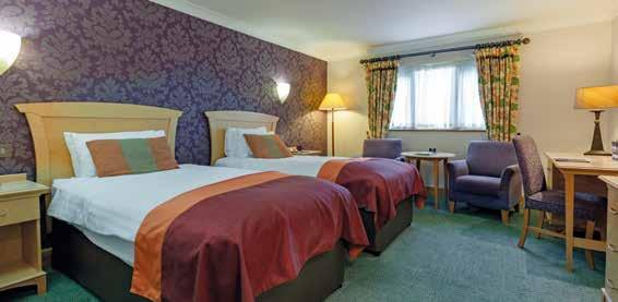 Accommodation The hotel has 110 spacious bedrooms, all with en-suite facilities and include complimentary WiFi, tea and coffee making facilities, and a TV.