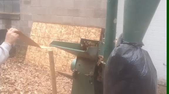 Chip wood/shred paper and cardboard Put through hammer mill to