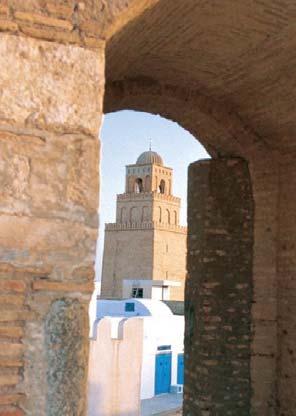 foreigners. The famous historian of the fourteenth century, Ibn Kairouan Mosque seen from the Medina Khaldoun, tells how Oqba decided on Kairouan.