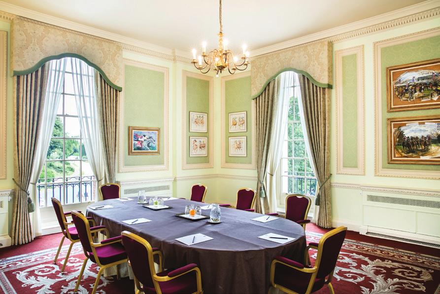 The Oaks Room: The Oaks Room boasts fine views over the expansive Woodcote golf courses. This charming corner room is perfect for smaller gatherings or business meetings.