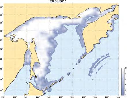 1,8,6,4,,,4,6,8 1 Temperature, C Temperature anomaly in Bussol Strait area in 198-7 (Muktepavel,