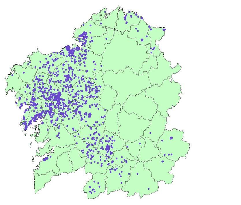 Mapa de radón de Galicia: Evolución das medicións xullo-2008