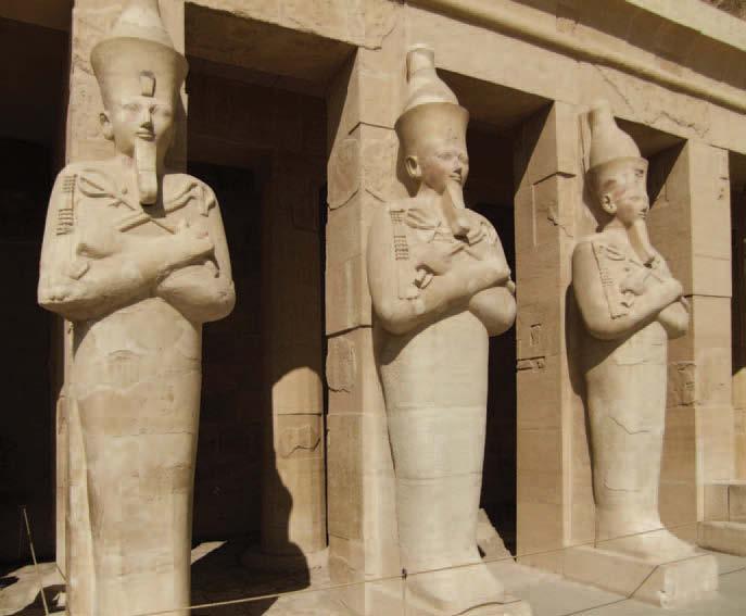 Discover Ancient Egypt Hatshepsut is shown at her temple at Deir el-bahri in this row of