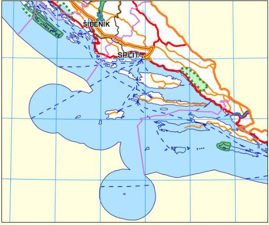 Slika 2 : Splitsko-dalmatinska županija na Interaktivnom atlasu Republike Hrvatske Ovaj interaktivni atlas pruža kartu Hrvatske s