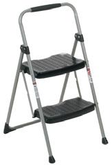 17 13 2-Step Black and Silver Step Stool Type II Large standing platform for security and comfort Large non-marring feet Lightweight and easy to open and close Size Height Height Capacity Per Unit