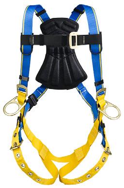 through buckles or tongue buckles, ideal when multiple workers use the same harness.