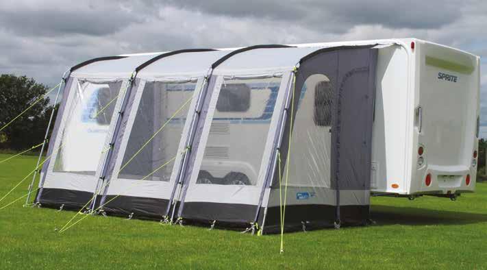 The full size 390 can house a family and be used as a replacement for the traditional awning without the hassle.