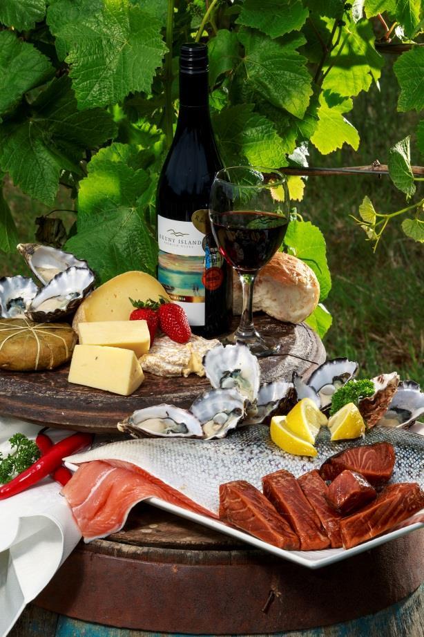 The highlight of your tasting journey is a gourmet lunch at Australia s southern-most vineyard featuring produce from: Bruny Island Cheese Bruny Island Premium Wines Bruny Island Smoke House (BISH)