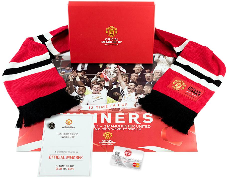Trafford* 10% off at The Club Megastore & Untied Direct* Free Yearbook Manchester United Membership Card Benefits Multi Currency Card - Now you will always have the local currency whatever Stadium