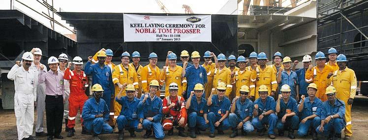 Shipyard for Noble Corporation, were held at the yard on January 11, 2013 in the presence of key
