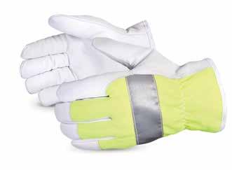 -15 C #78GHVTL S - 2XL Hi-viz yellow backs with M Scotchlite retroreflective stripes Backs are elasticized Lined with M Thinsulate Industry: Road/Highway Repair, Forklift Drivers, Truck Drivers,