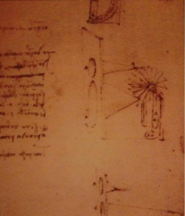 3 Merilnik za hitrost vetra ali vode S pomočjo te naprave je Leonardo preučeval moč vetra oziroma vode (slika 18 in 19).