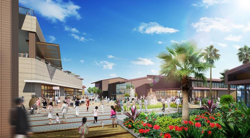 Space By making use of the harmonious coexistence with local natural resources such as flowers and trees and the soothing BGM, seawater, sky and breeze, the Mall will provide tourists a space where