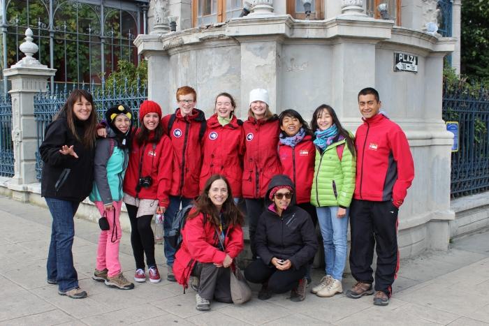 JASE members pose during a walking tour of Punta Arenas.