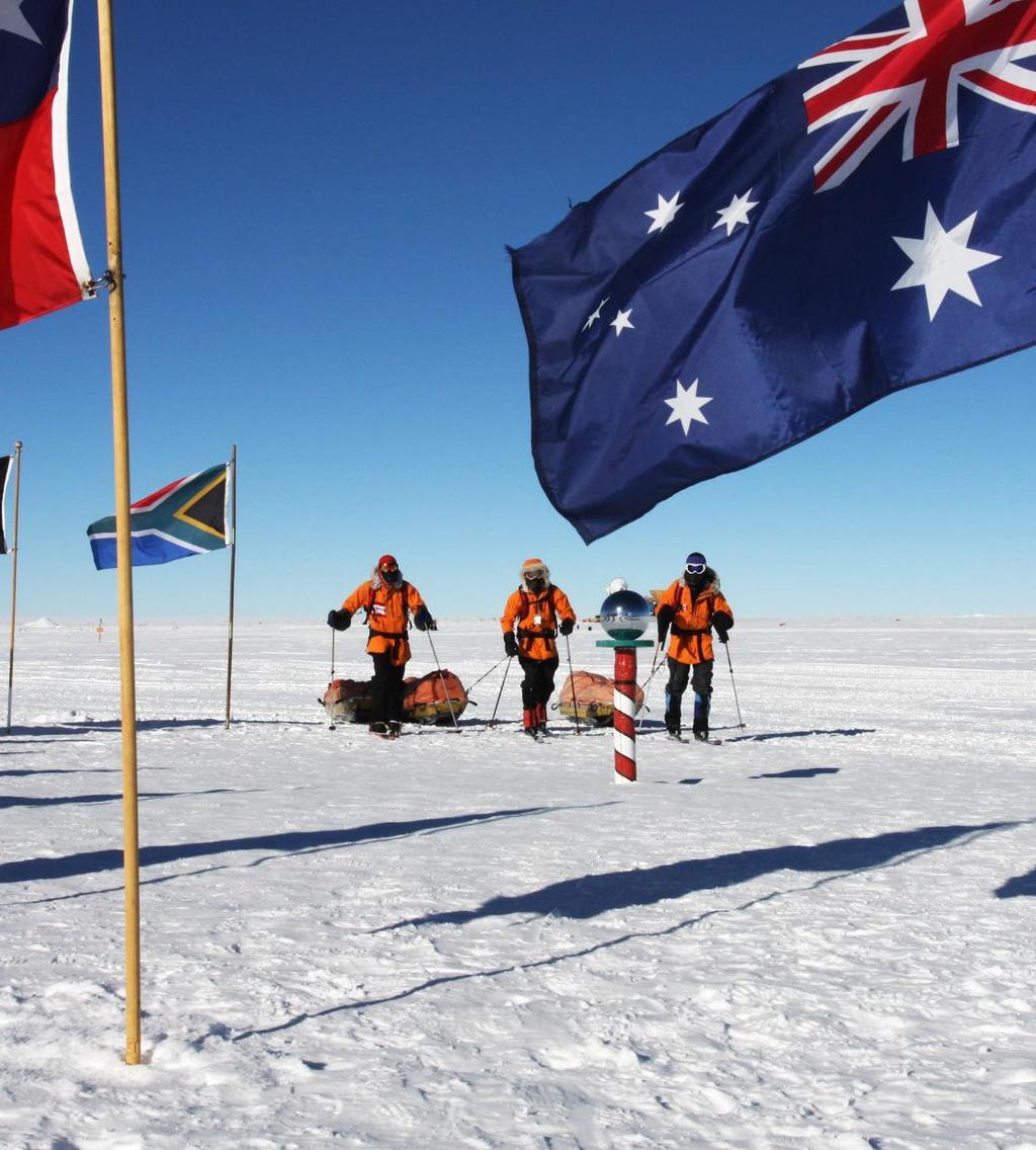 Ski South Pole is the ultimate challenge, a journey that spans an entire Antarctic season and traverses 566 mi (911 km) from the Ronne Ice Shelf, on the edge of the frozen Antarctic continent, to