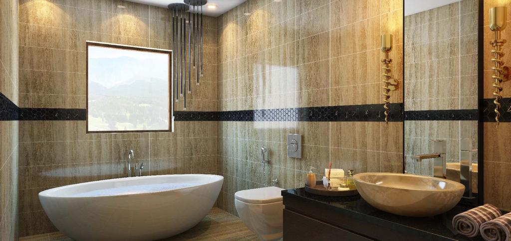 At the end of a busy day, bathrooms create a retreat from the