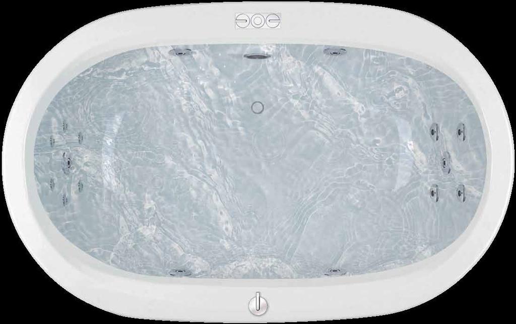 Generously wide, the spa has reclined ends so that you can both sink into a state of shared