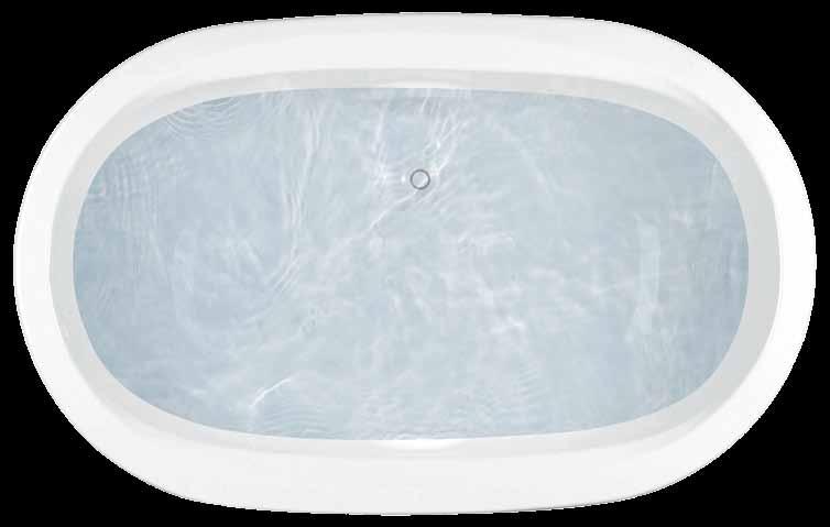 Generously wide with reclining ends, this island bath is an island made for two.