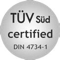TÜV mark All ebios-fire burners are tested and approved by TÜV Süd in