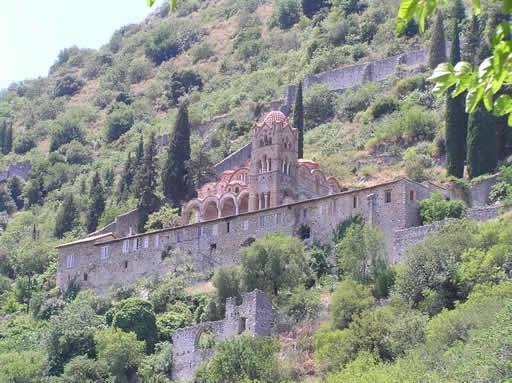 Mystras Approaching Mystras (5 Km from Sparta) a visitor feels as though he is making a pilgrimage to Byzantine Greece.