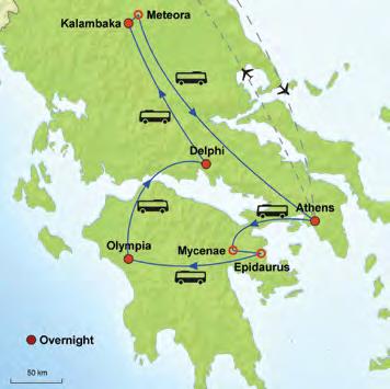 Grecian Escape (B) with Meteora 7 Days from $1179-Land Only, 3 Nights Athens & 4-Day Classical Tour 3-night hotel accommodations in Athens Breakfast daily in Athens 4-day Classical Tour of Greece by