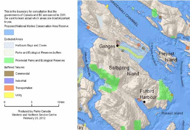 Specific Tenures The following tenures have been excluded from the proposed boundary: ferry terminals, marinas, sewer/effluent lines, and all commercial and industrial tenures except for shellfish